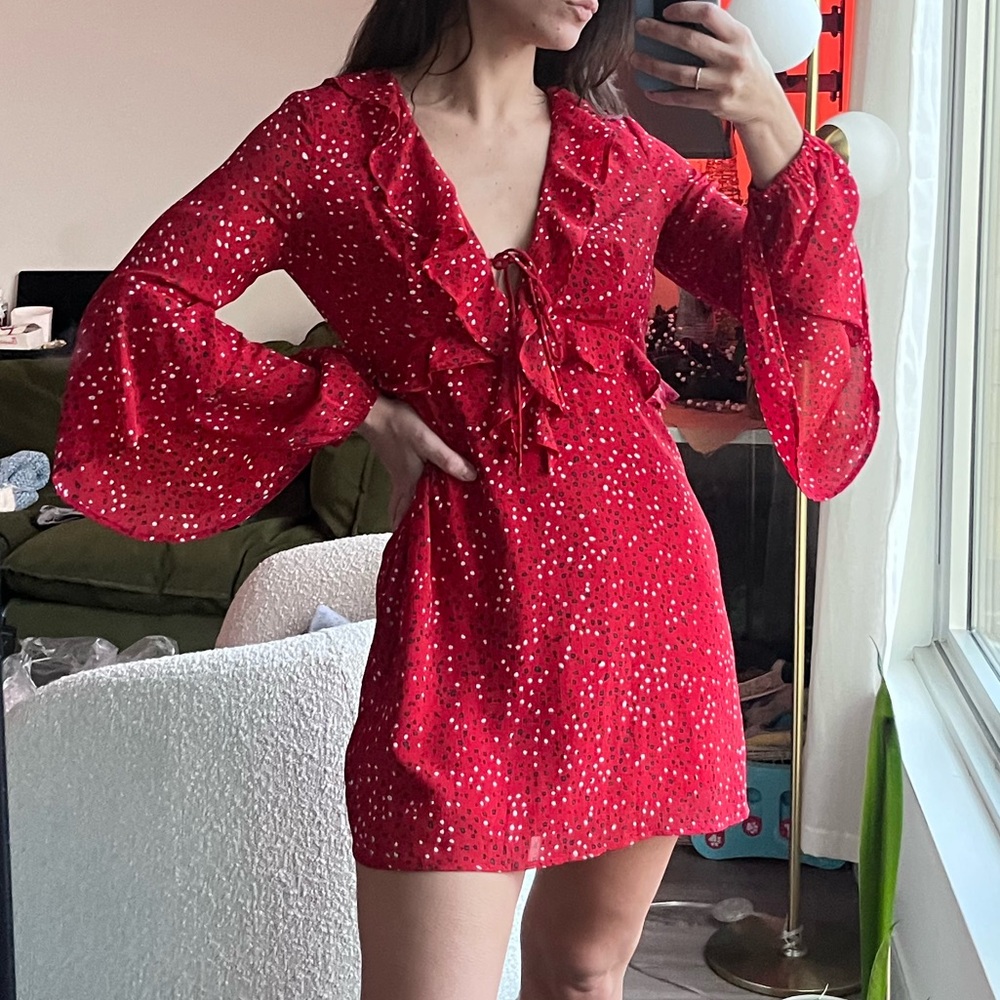 LUSH Ruffled Red Dress